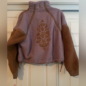 Free people movement mountain high logo half zip fleece